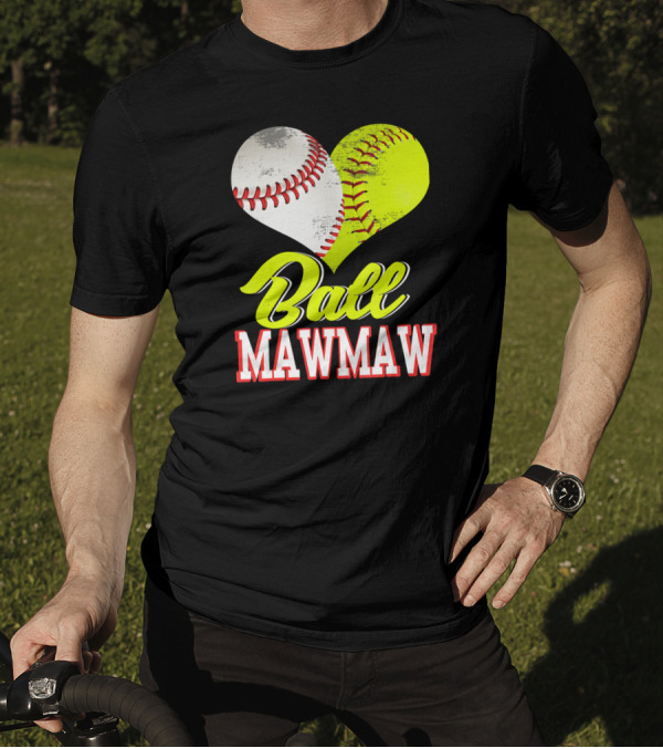Ball Mawmaw Heart Softball Baseball T-Shirt