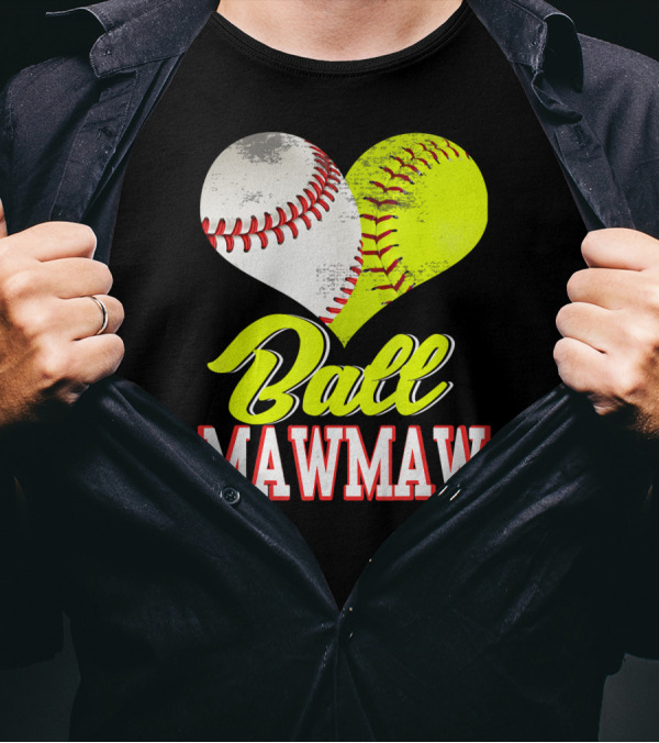 Ball Mawmaw Heart Softball Baseball T-Shirt