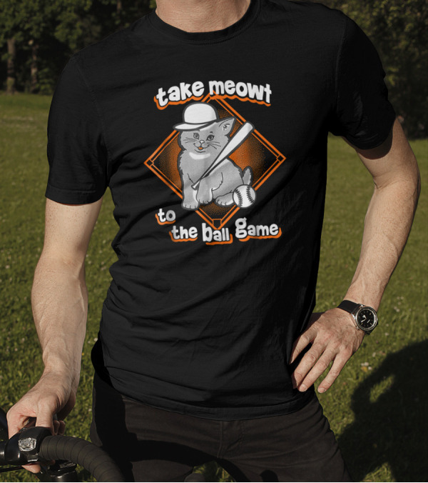 Take Meowt To The Ball Game Funny Cat Baseball T-Shirt
