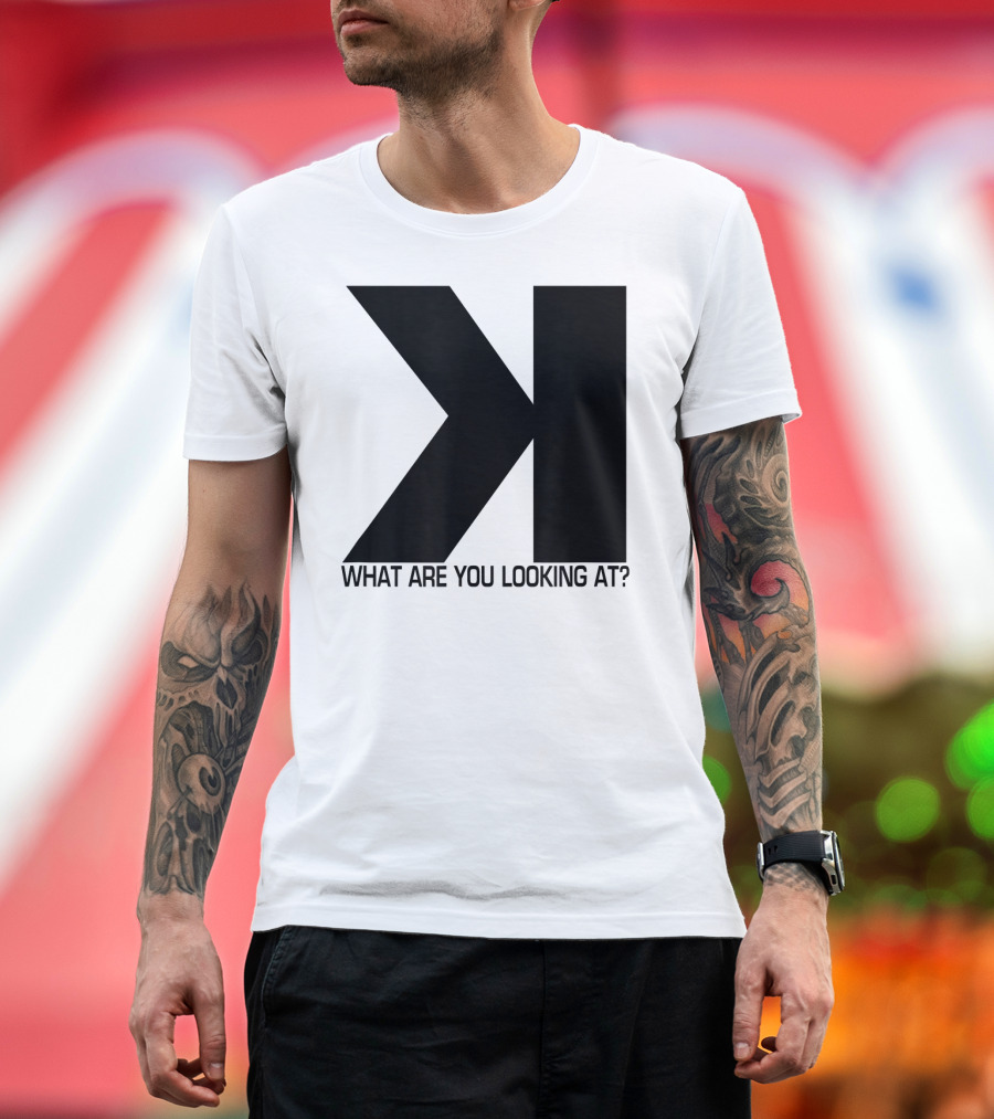 Baseball Strikeout Looking K What Are You Looking At Funny Scorekeep T-Shirt