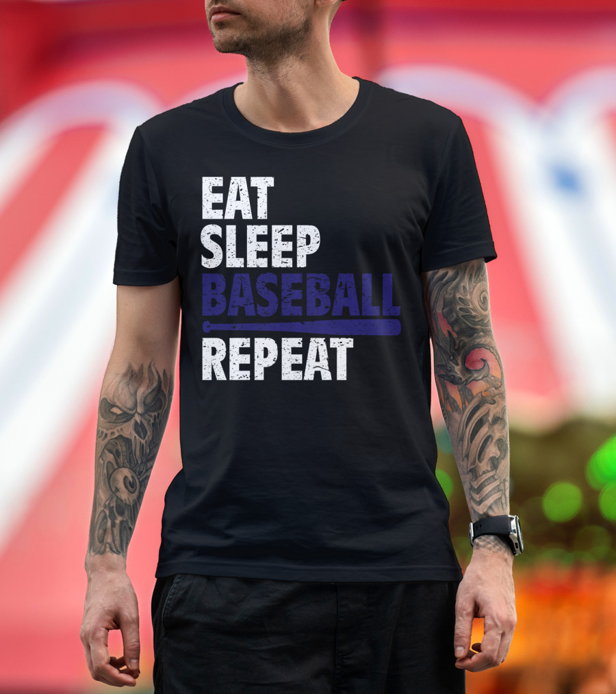 Eat Sleep Play Baseball Repeat T-Shirt