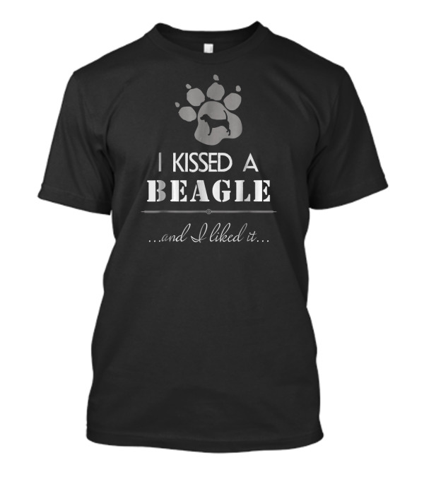 Kissed A Beagle And I Liked It Funny Pet Dog Paw Prints T-Shirt
