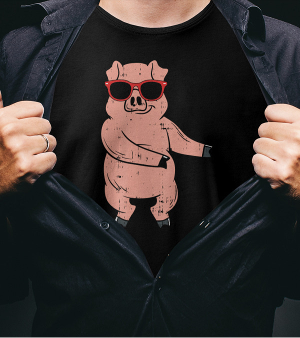 Flossing Pig Floss Dance Sunglasses New Year Zod T-Shirt