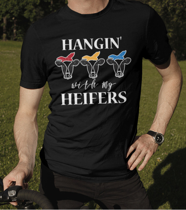 Hangin' With My Heifers Bandana Cow Trio T-Shirt