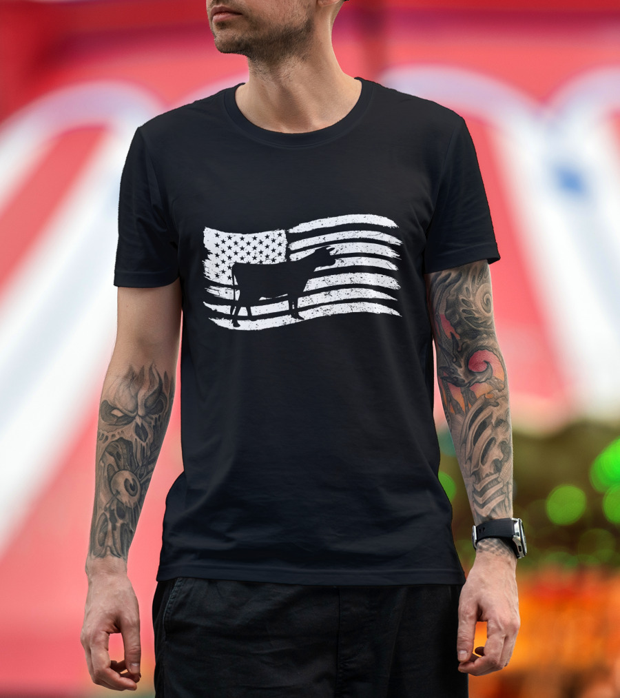 American Flag Cow T-Shirt