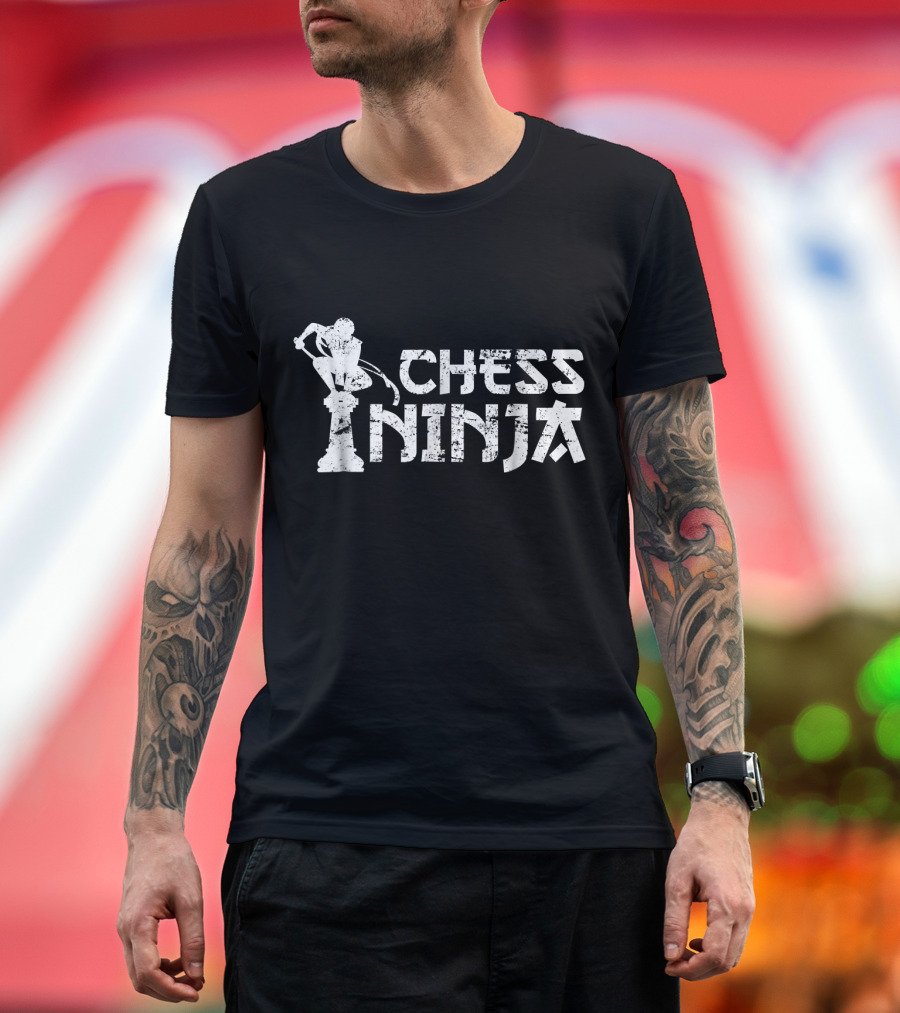 Chess Ninja Player on Chess Piece T-Shirt