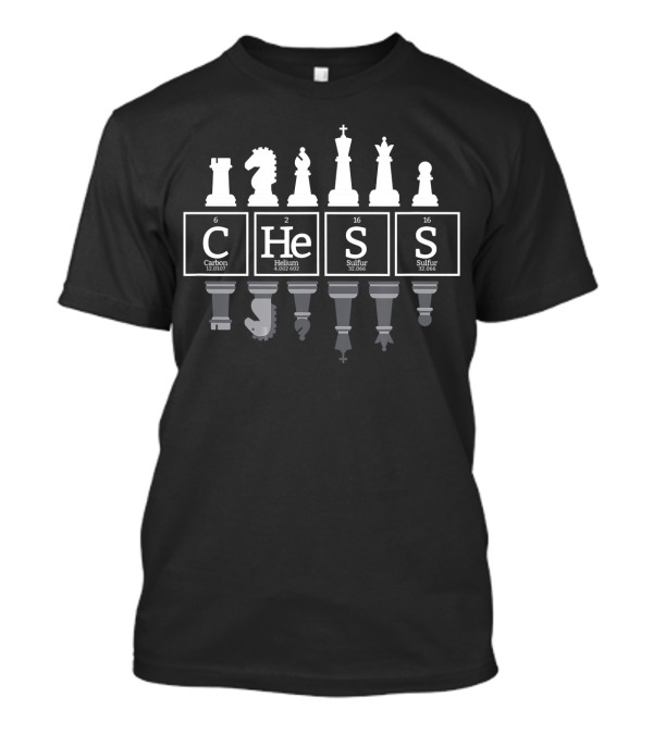 Chess Periodic Table Science Strategy Elements Carbon Helium Sulfur T-Shirt
