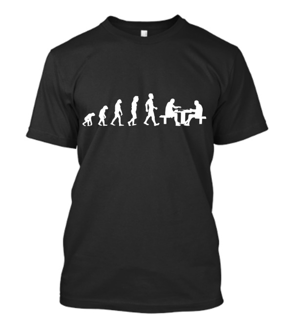 Chess Player Evolution Iconic Silhouette Chess Board T-Shirt