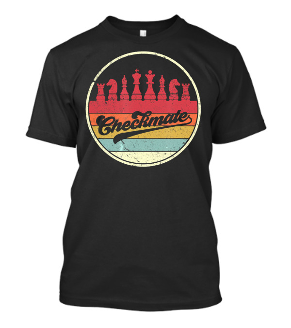 Checkmate Retro Chess Piece Circle T-Shirt