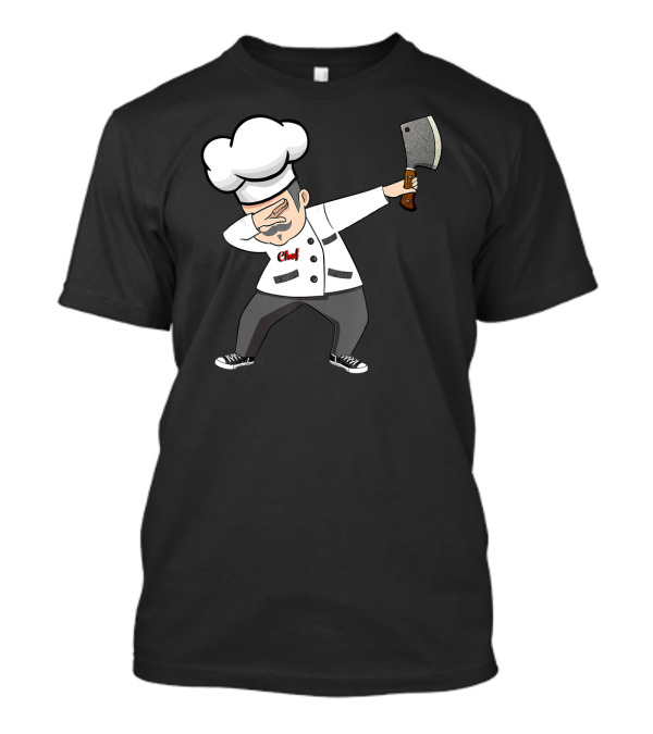 Dabbing Chef With Cleaver Funny Dab Chef Dad T-Shirt
