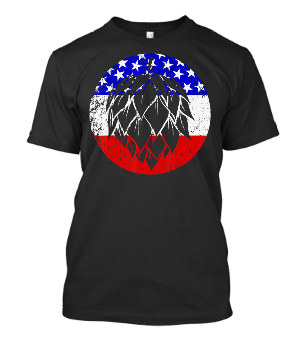 Hops Craft Beer Grunge American Flag T-Shirt