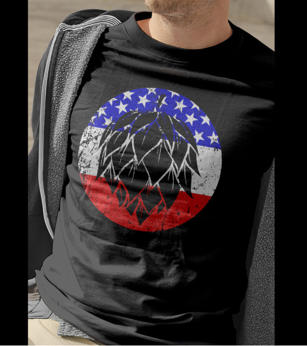 Hops Craft Beer Grunge American Flag T-Shirt