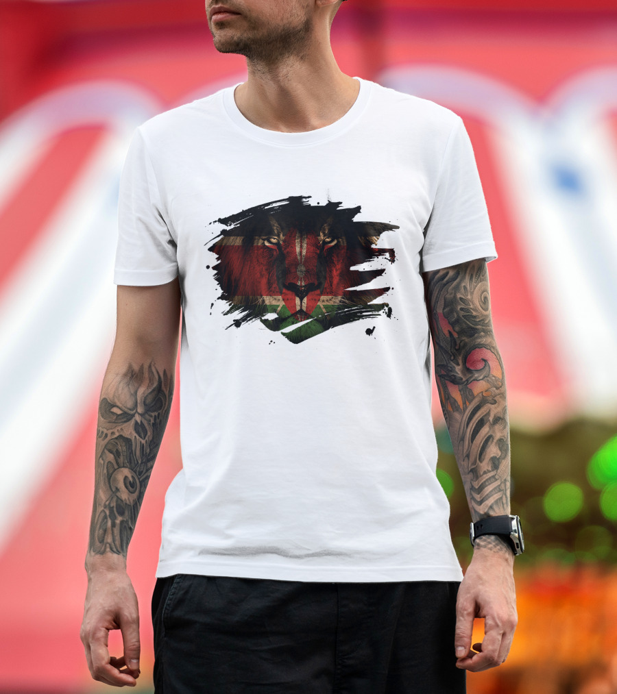 Kenya Flag African Lion Kenya Flag and African Lion Picture T-Shirt
