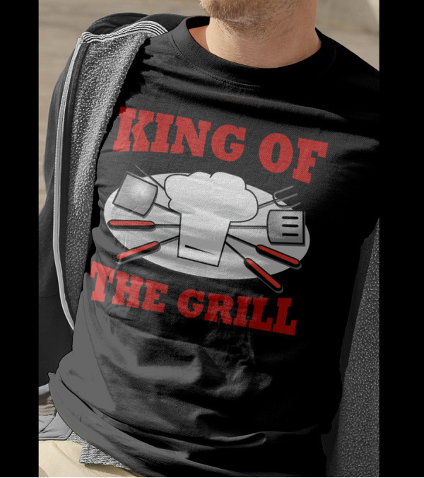 KING OF THE GRILL Chef Hat Spatula Fork Utensils T-Shirt