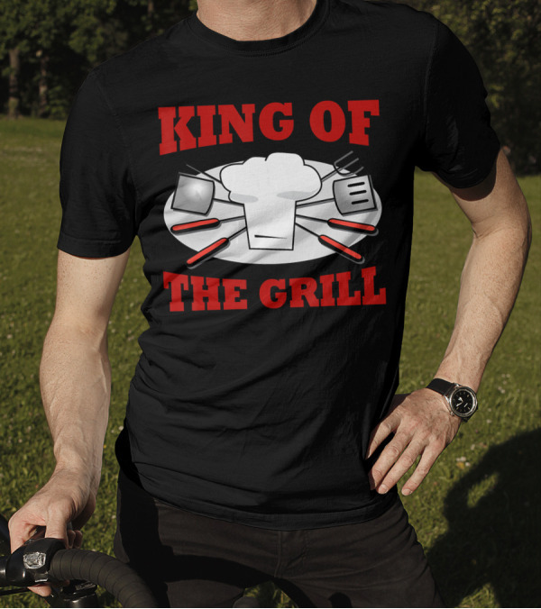 KING OF THE GRILL Chef Hat Spatula Fork Utensils T-Shirt
