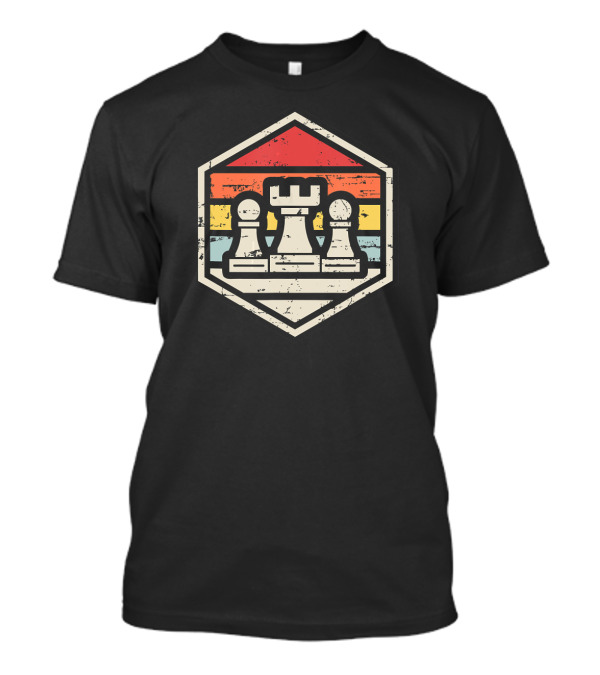 Retro 80s Chess Rook Badge T-Shirt