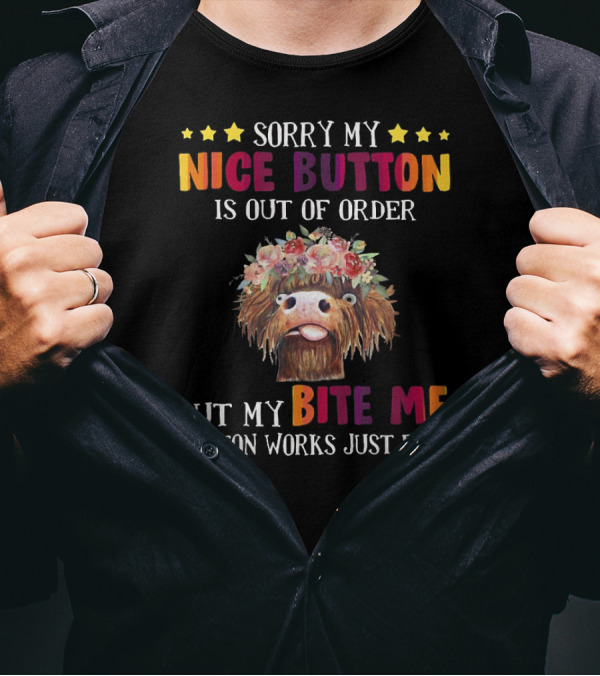 Sorry My Nice Button Is Out Of Order But My Bite Me Button Works Just Fine T-Shirt