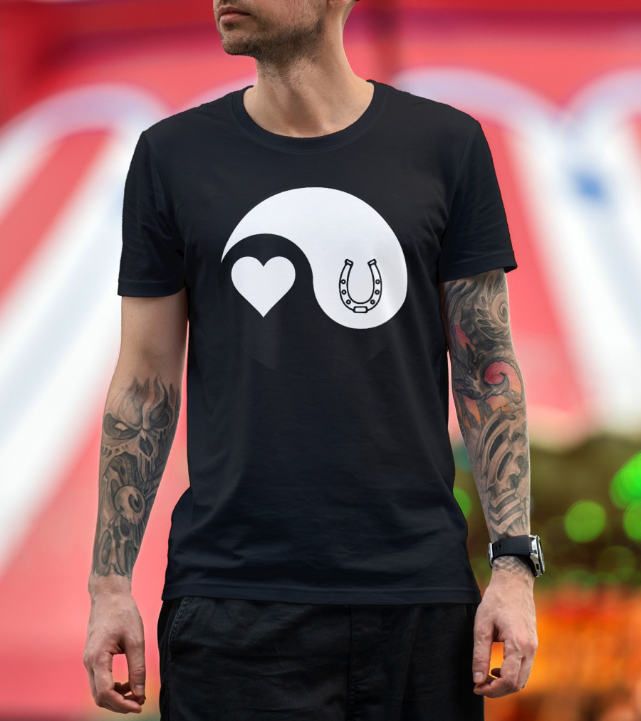 Buddhism Equestrian Rider Equine Heart Ying Horseshoe T-Shirt