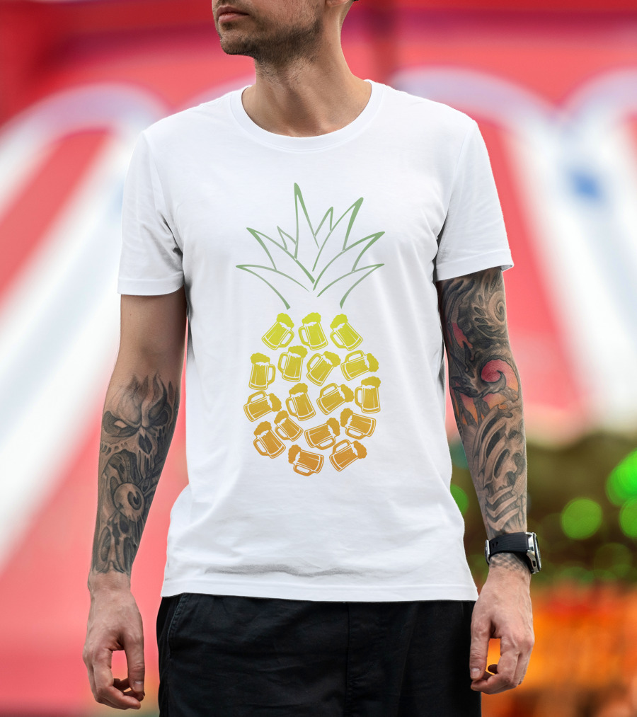 Beer Pineapple Mug Fusion Tropical Beverage Concept T-Shirt