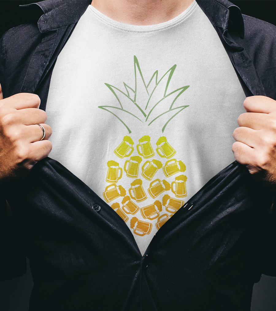 Beer Pineapple Mug Fusion Tropical Beverage Concept T-Shirt