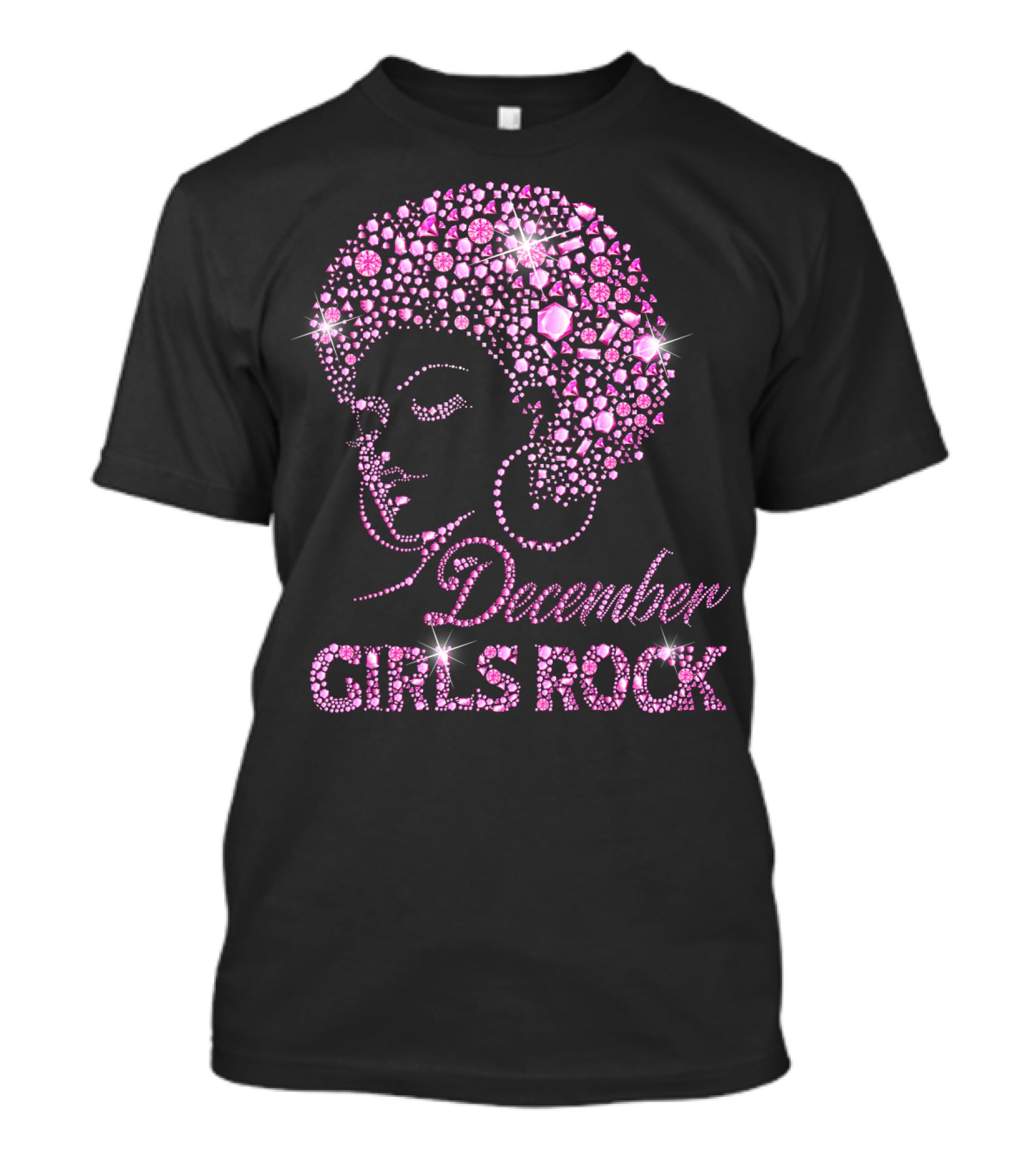 December Girls Rock Pink Rhinestone Afro T-Shirt