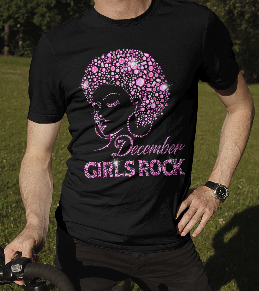 December Girls Rock Pink Rhinestone Afro T-Shirt