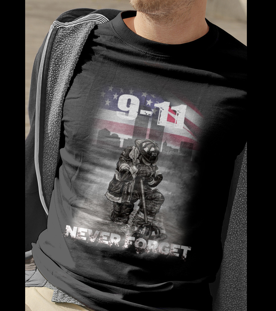 9-11 Firefighter Never Forget 343 Memorial T-Shirt