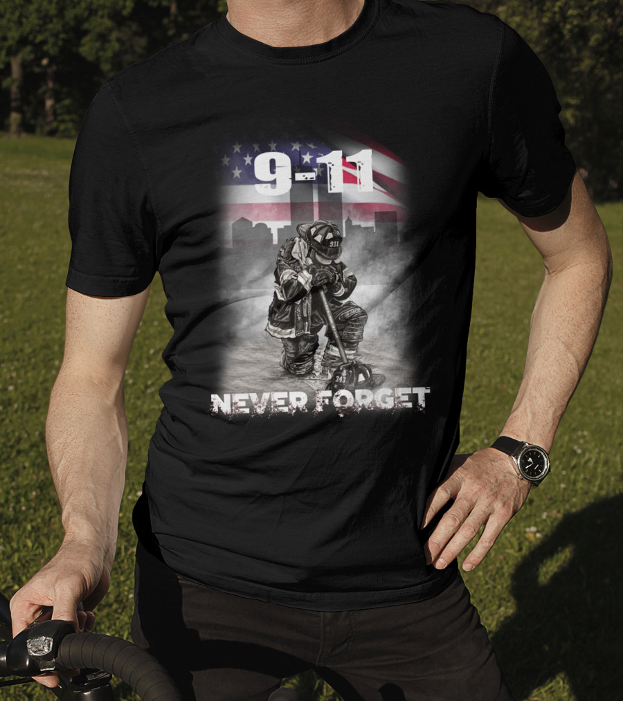 9-11 Firefighter Never Forget 343 Memorial T-Shirt