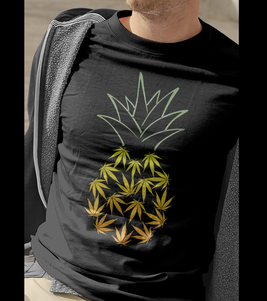 Weed Pineapple Cannabis Leaf Fusion T-Shirt