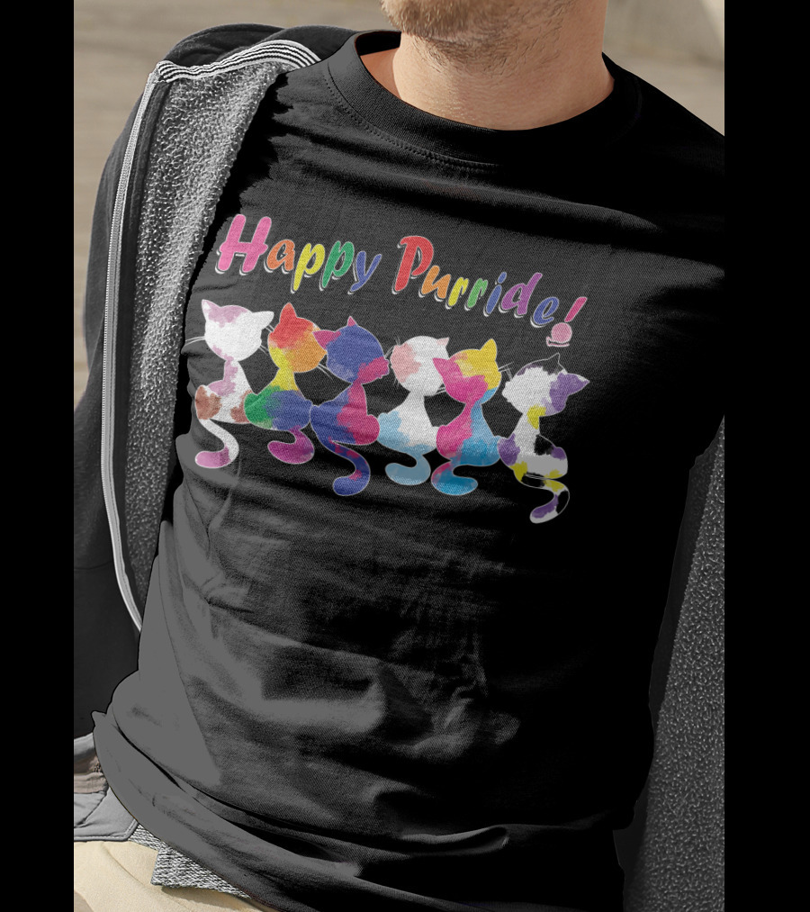 Happy Purride Rainbow Cats T-Shirt