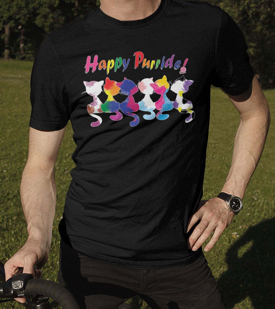 Happy Purride Rainbow Cats T-Shirt