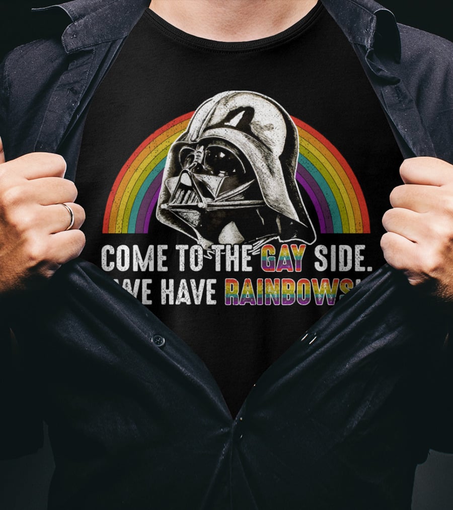 Come To The Gay Side We Have Rainbows Darth Vader Rainbow T-Shirt
