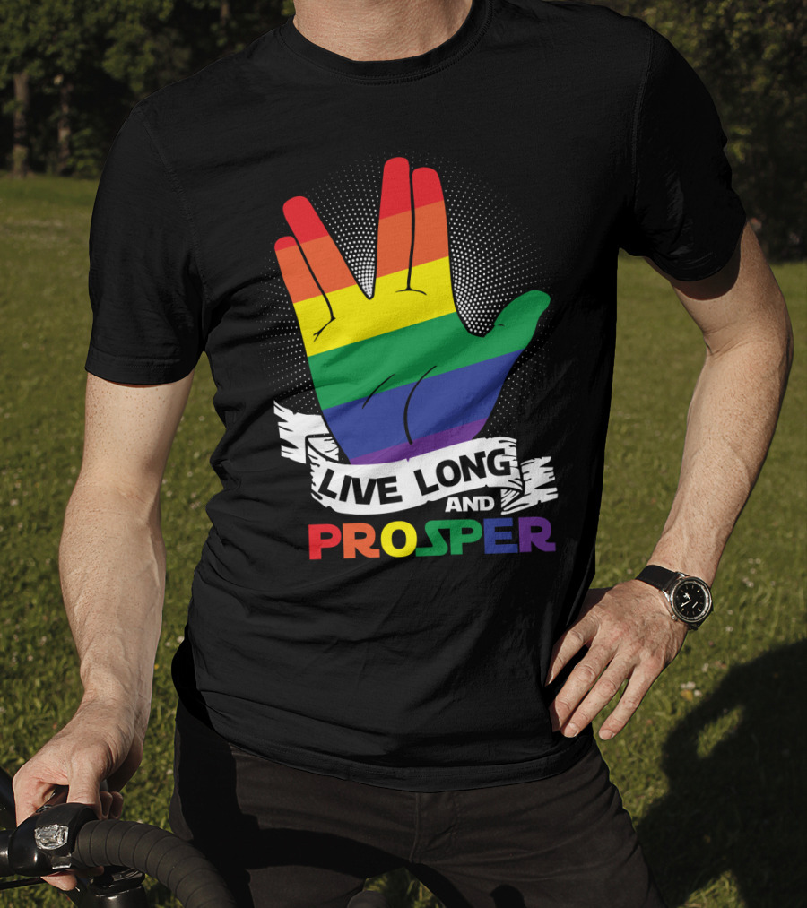 Live Long And Prosper Rainbow Hand Gesture T-Shirt