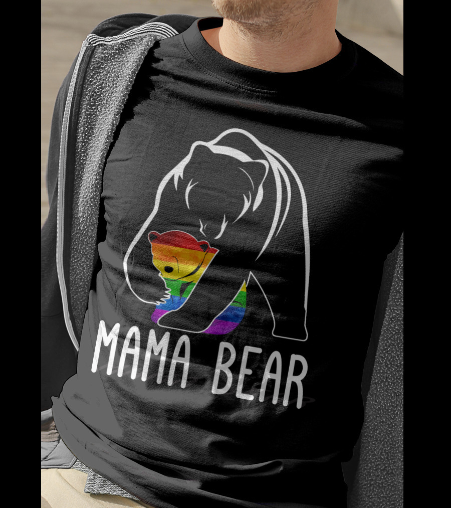Mama Bear Rainbow Pride Bear Hug T-Shirt
