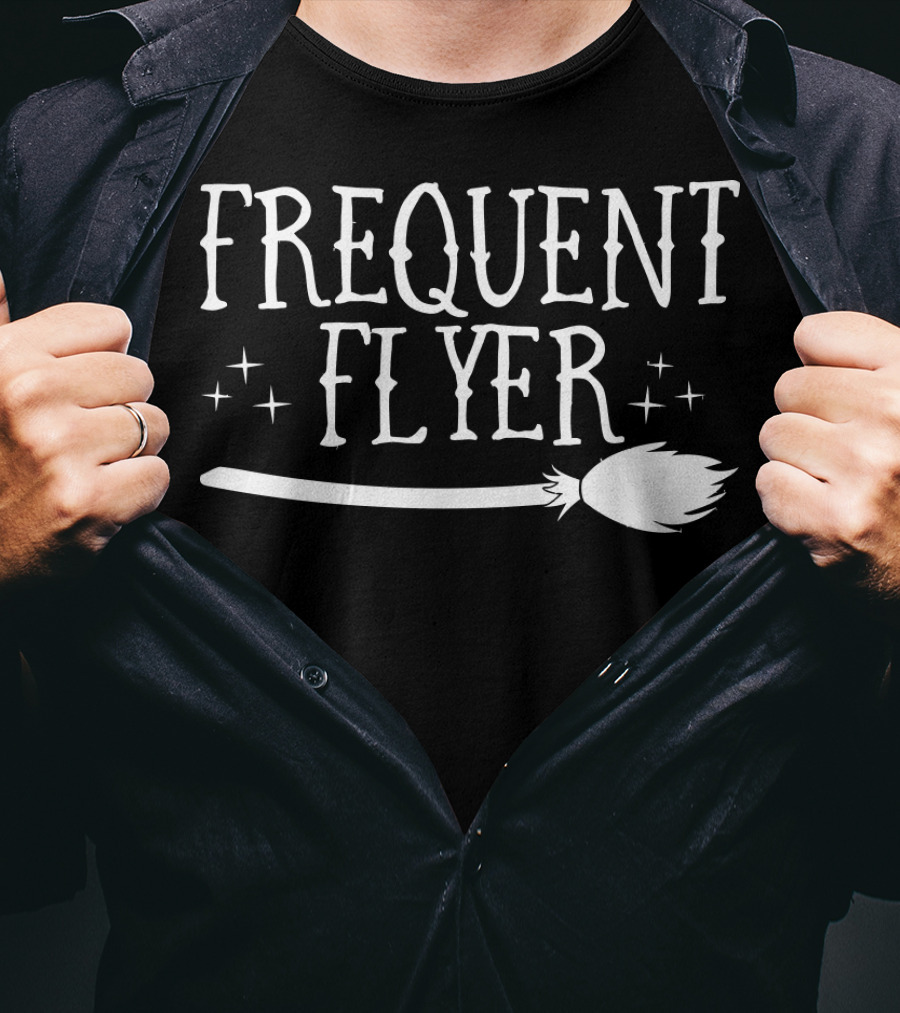 Frequent Flyer Broomstick Magic Stars T-Shirt
