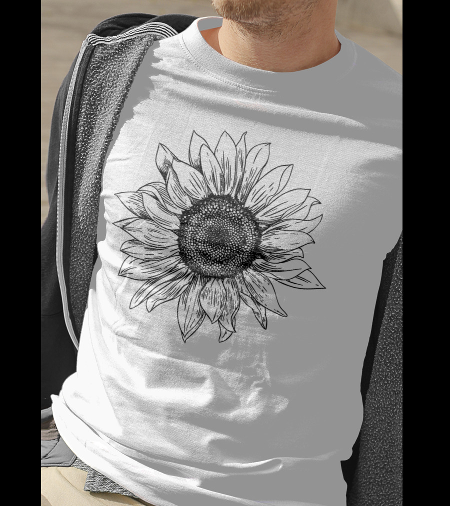 Sun Flower Detailed Botanical T-Shirt