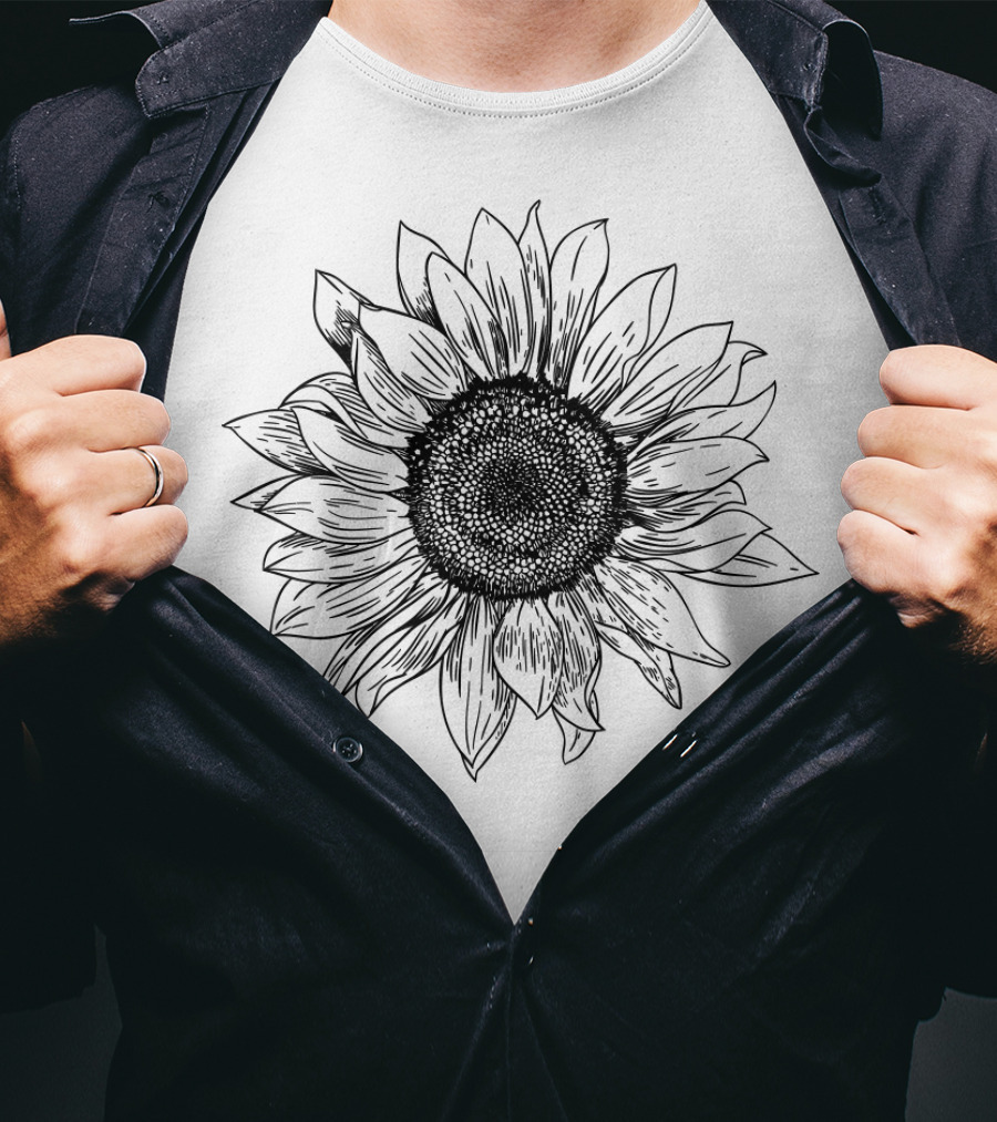 Sun Flower Detailed Botanical T-Shirt