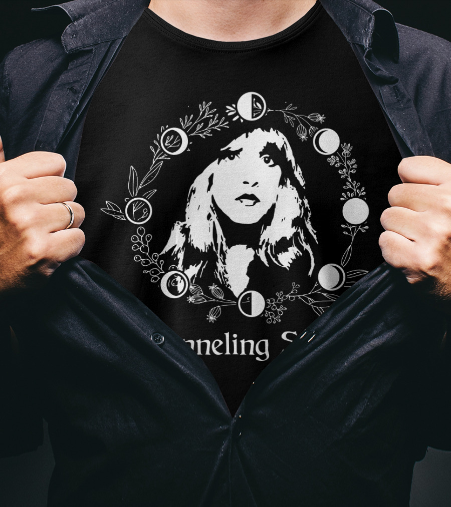 Channeling Stevie Moon And Floral Wreath T-Shirt