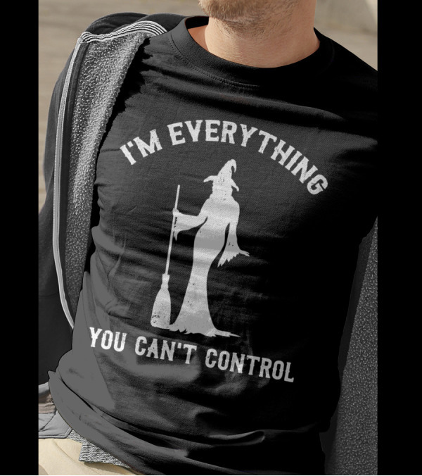 I'm Everything You Can't Control Witch Silhouette Broomstick T-Shirt