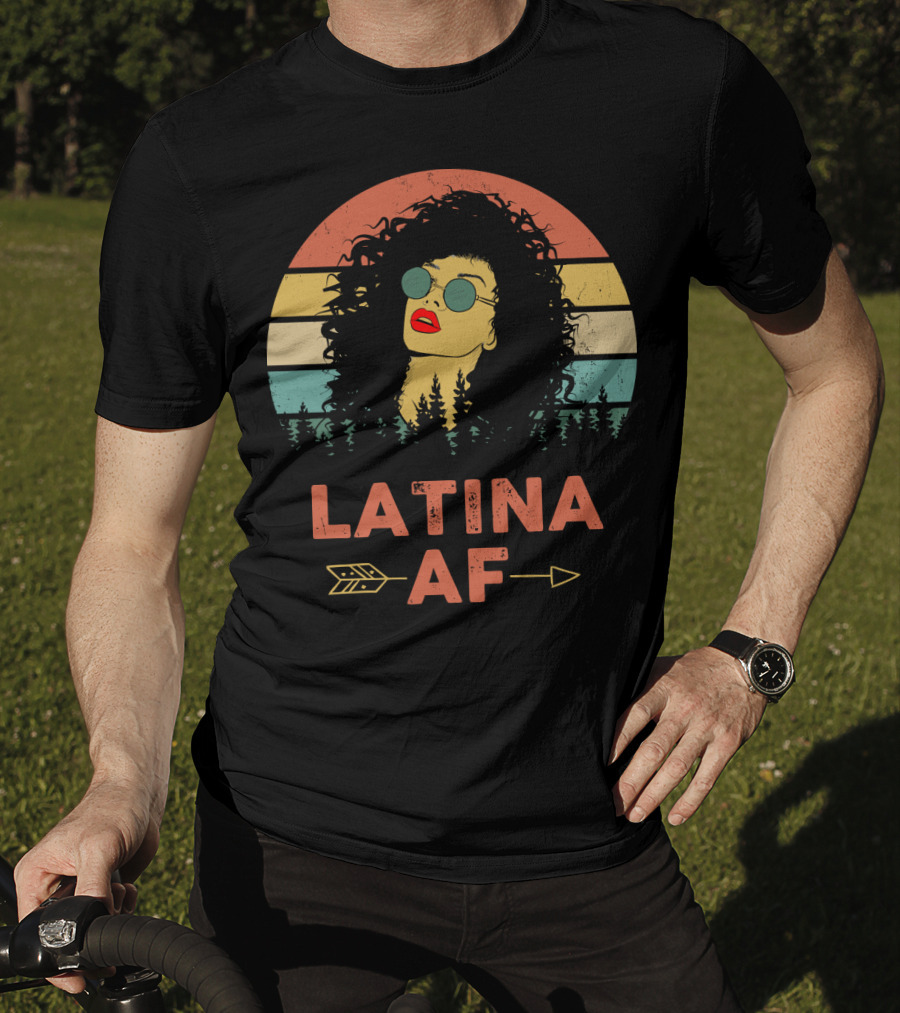 LATINA AF Retro Sunset With Stylized Woman And Arrow T-Shirt