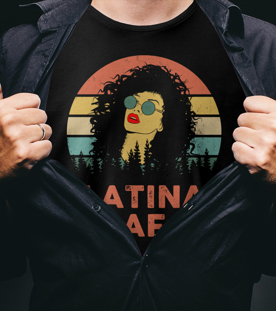 LATINA AF Retro Sunset With Stylized Woman And Arrow T-Shirt