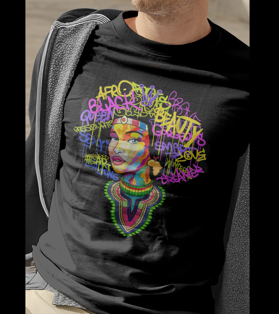 Black Afro Queen Beauty Expression Style Power T-Shirt