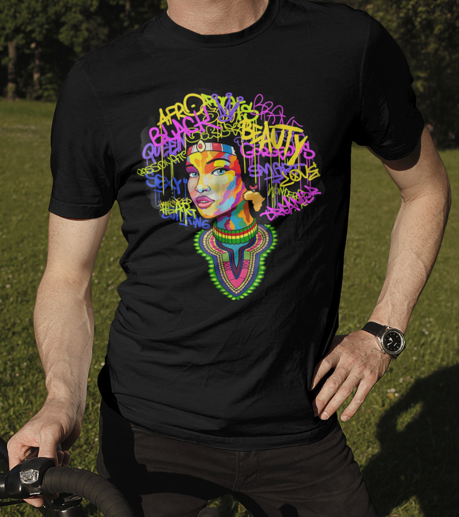 Black Afro Queen Beauty Expression Style Power T-Shirt
