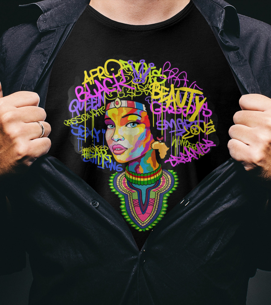 Black Afro Queen Beauty Expression Style Power T-Shirt