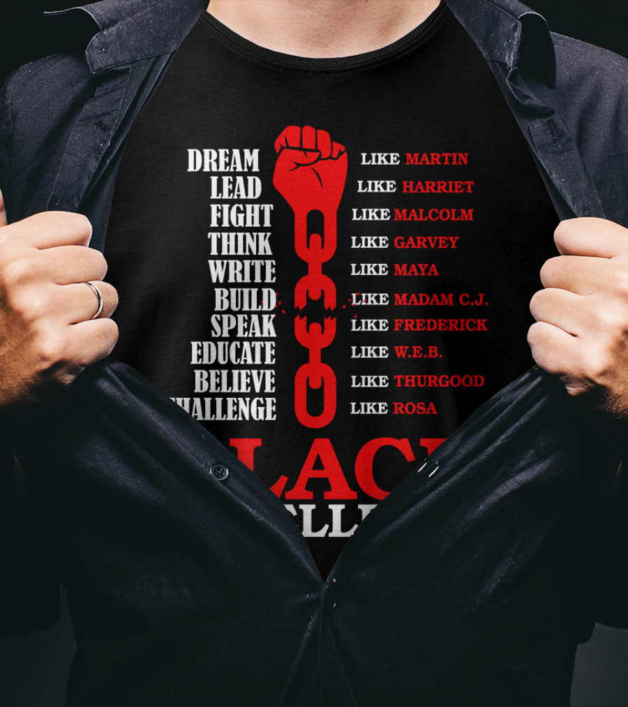 Dream Lead Fight Think Black Excellence Like Martin Like Rosa T-Shirt