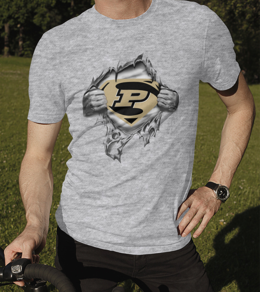 Purdue University Super P Superman Shield T-Shirt