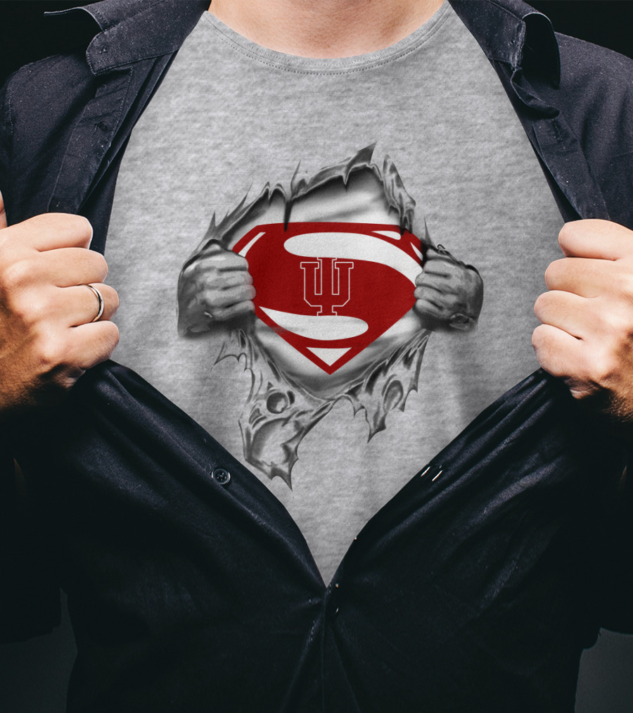 Hoosiers Superman IU Logo Shield Transformation T-Shirt