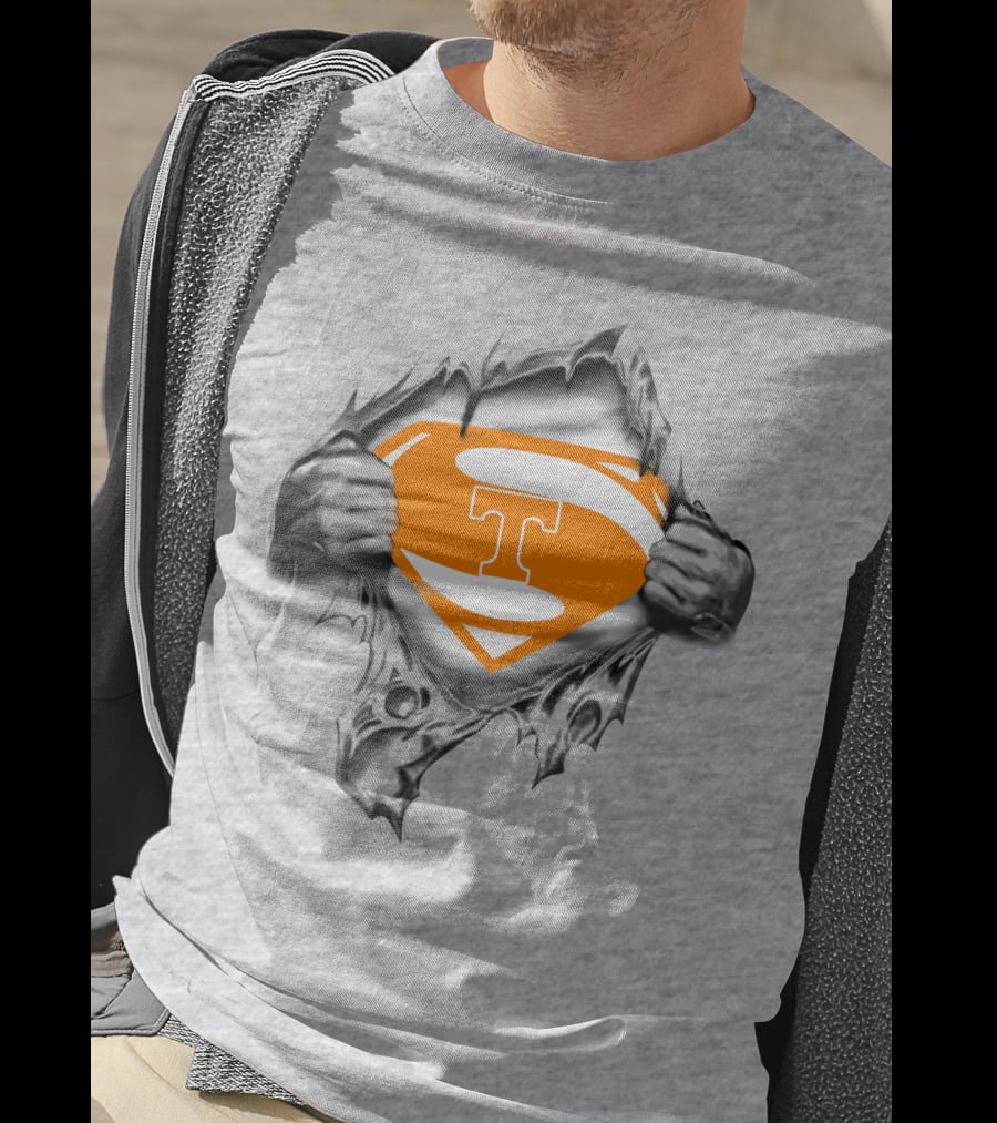 Tennessee Super T Logo Ripped Superman T-Shirt