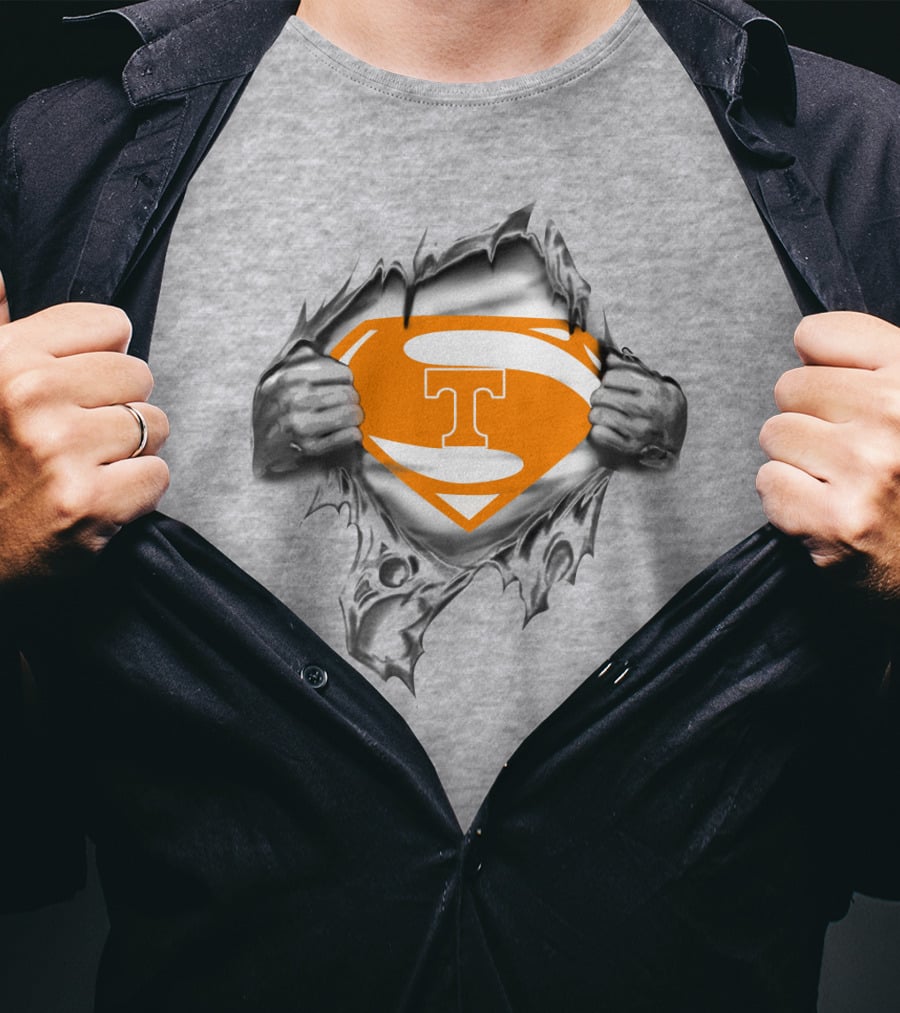 Tennessee Super T Logo Ripped Superman T-Shirt