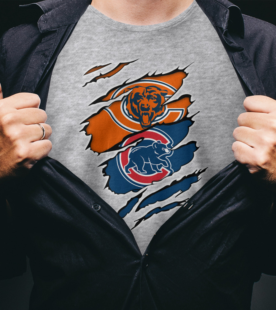 Chicago Bears Cubs Logo Mashup T-Shirt